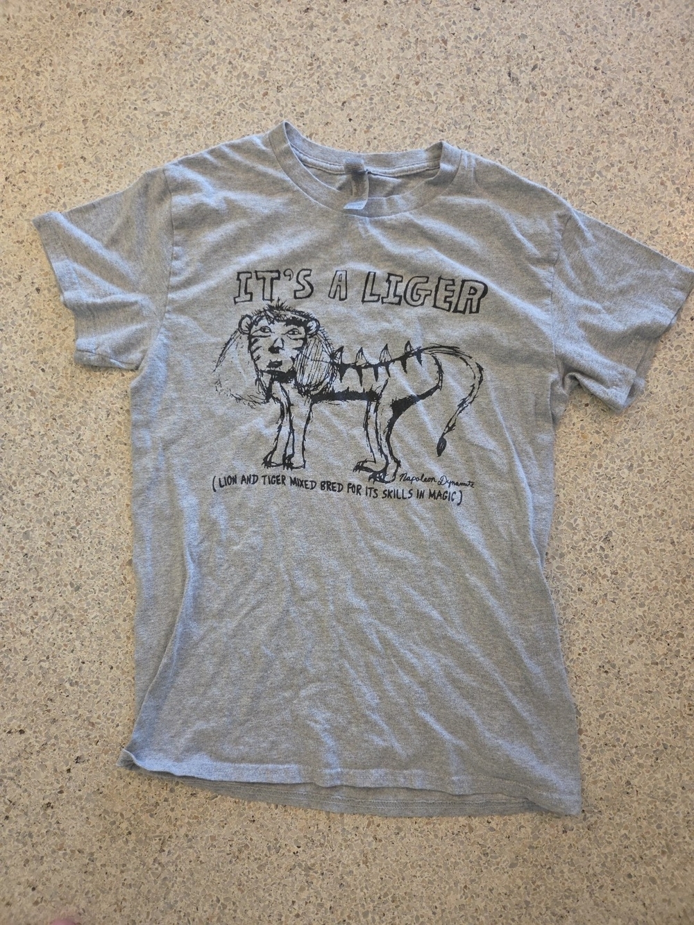 Vintage Napoleon Dynamite Movie "It's a Liger" Graphic Tee T-Shirt Sz Small Gray